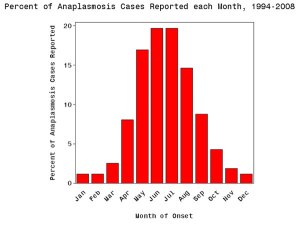 Anaplasmosis by month