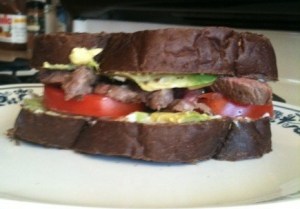 steak sandwich tomato avocado
